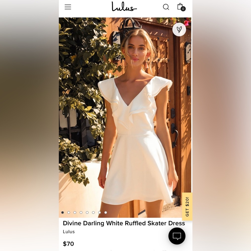 Divine Darling White Ruffled Skater Dress